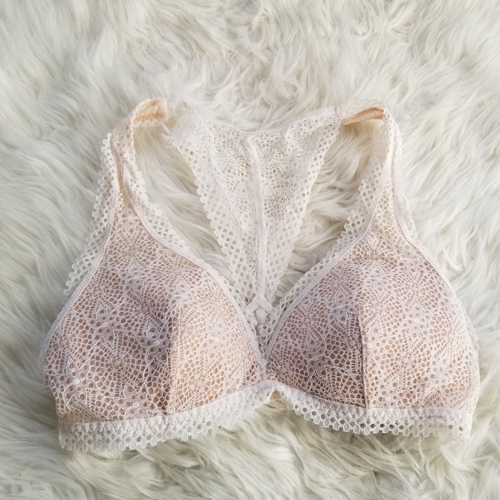 Victoria's Secret White Cream Lace Racerback Bralette